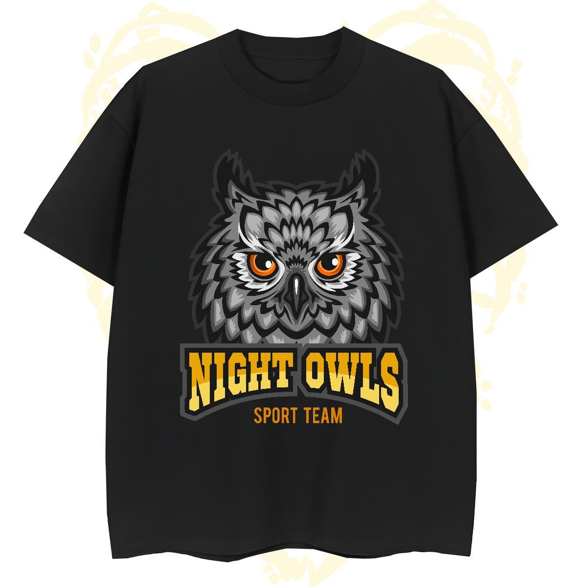 Classic T-Shirts for Men owl Breathable Soft Daily Outfit Custom Print Oversized 230g 100% Cotton Men Tops Tees Classic Casual Tops Shirt