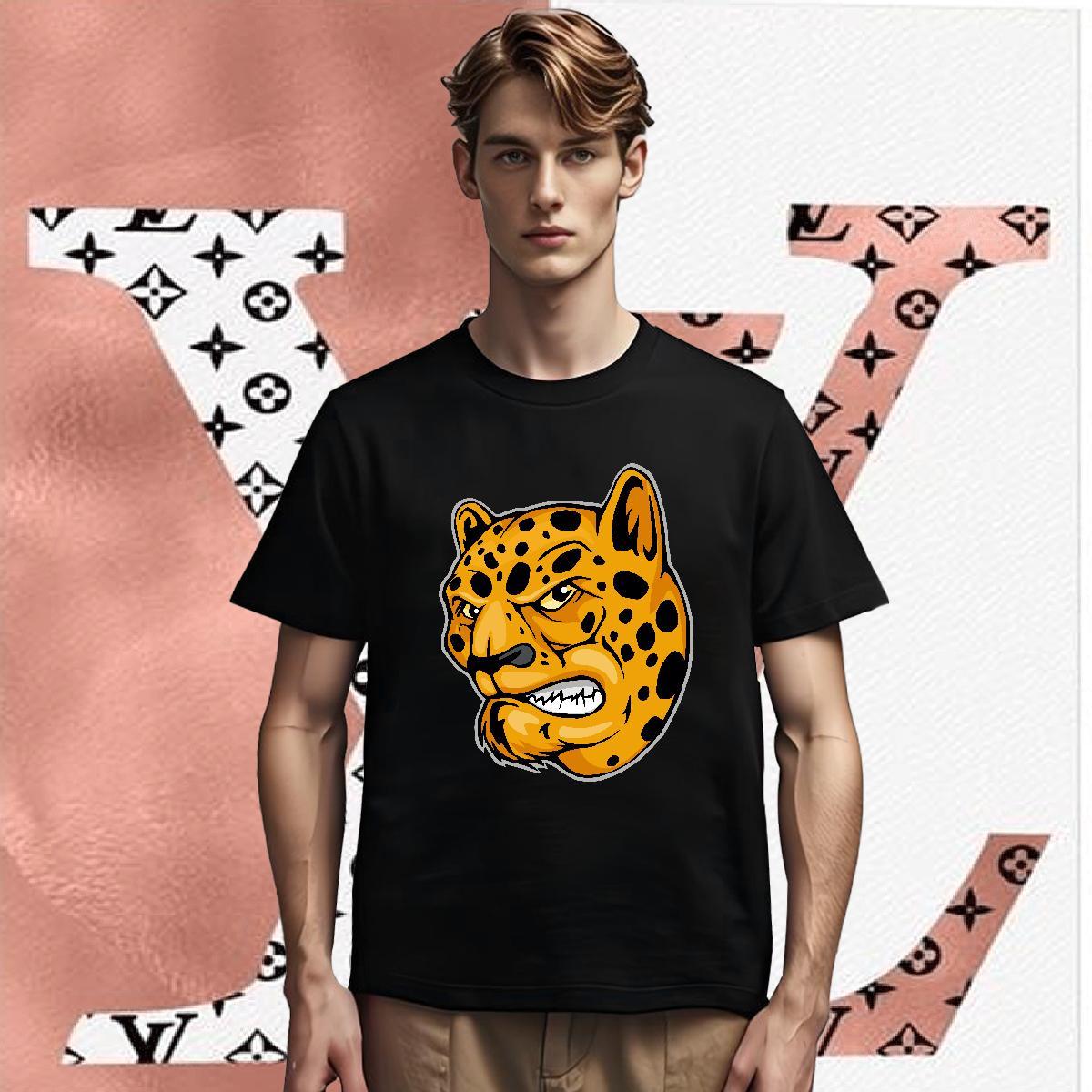 Wholesale Couples T Shirts leopard Hip Hop Street 230g 100% Cotton Tops Shirt Breathable Crew Neck Free Shipping Men T Shirts Custom Big Size