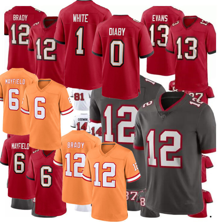 Vita Vea Tom Brady Jersey Baker Mayfield Mike Evans Chris Godwin Rachaad White Lavonte David Tristan Wirfs YaYa Diaby Antoine Winfield Jr. Kyle Trask Football Jerseys