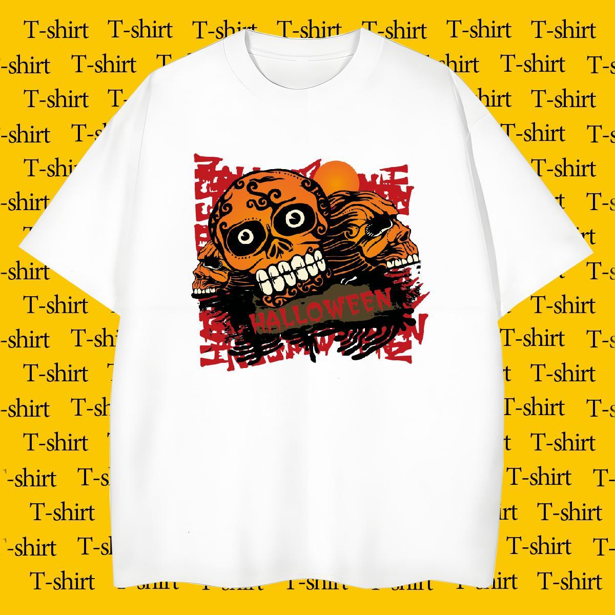 T-Shirts 230g Pure Cotton scary Sport O-Neck Short Sleeve Graphic Men Clothes T-Shirt Fashion Designer Loose Fit Tshirts