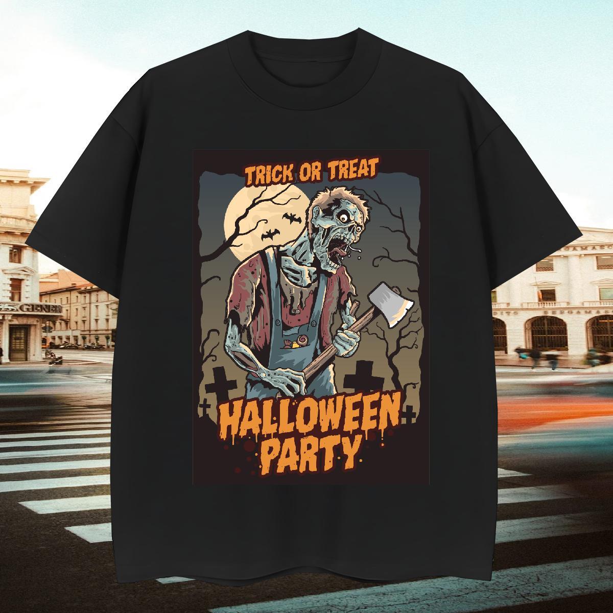 Classic T-Shirts for Men halloween Breathable Crew Neck Street Wear DIY Printed 100% Cotton 230g Tshirt for Man Woman Casual New Tops Shirt
