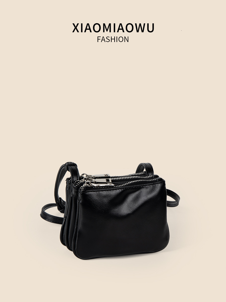 PU solid color single shoulder new small square with multiple pockets, high-end sense, niche and versatile crossbody bag for women in summer