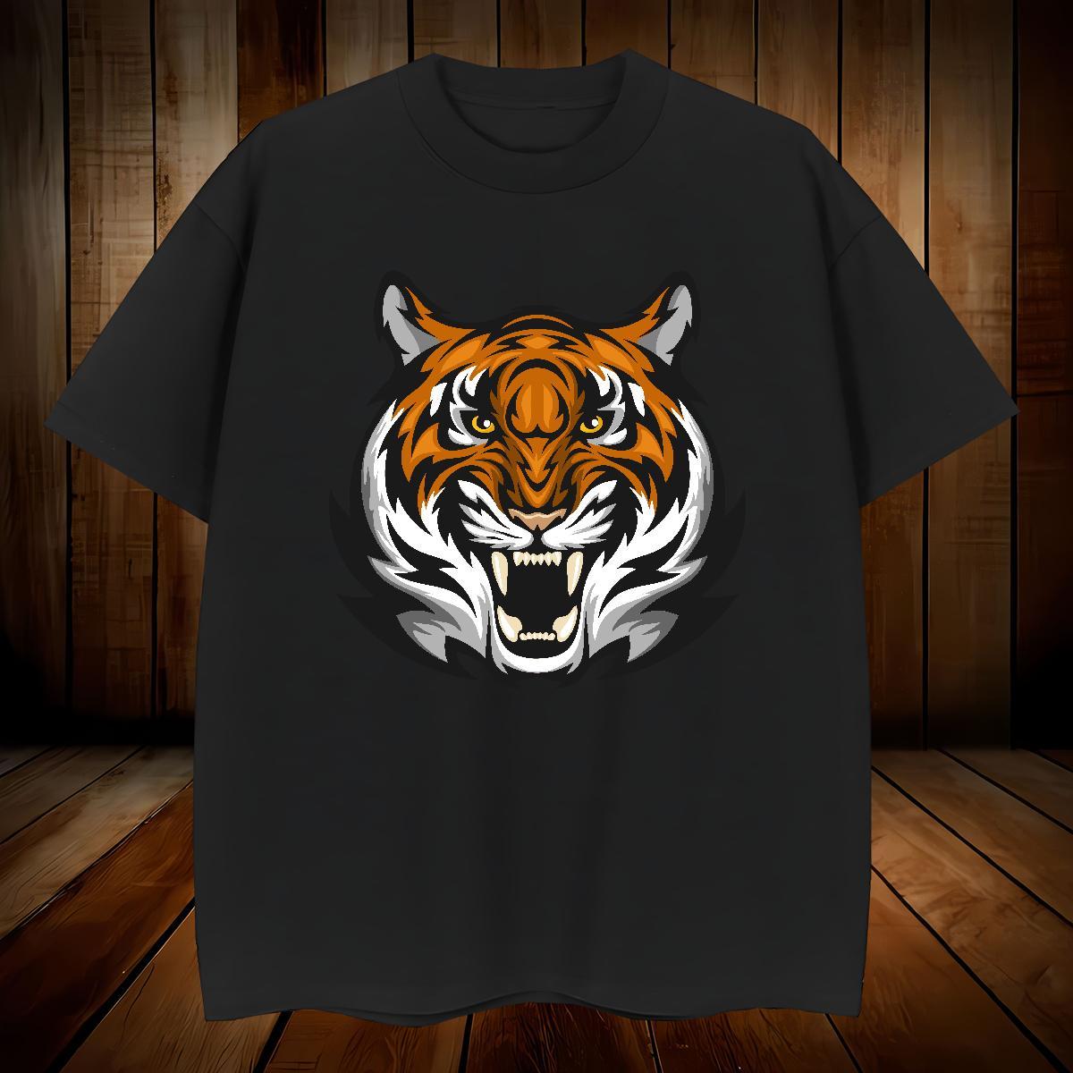 New Arrival Mens Tshirts tiger High Street Hip Hop 230g Pure Cotton Polos Breathable Cool T-Shirts Cartoon Printing L-4XL