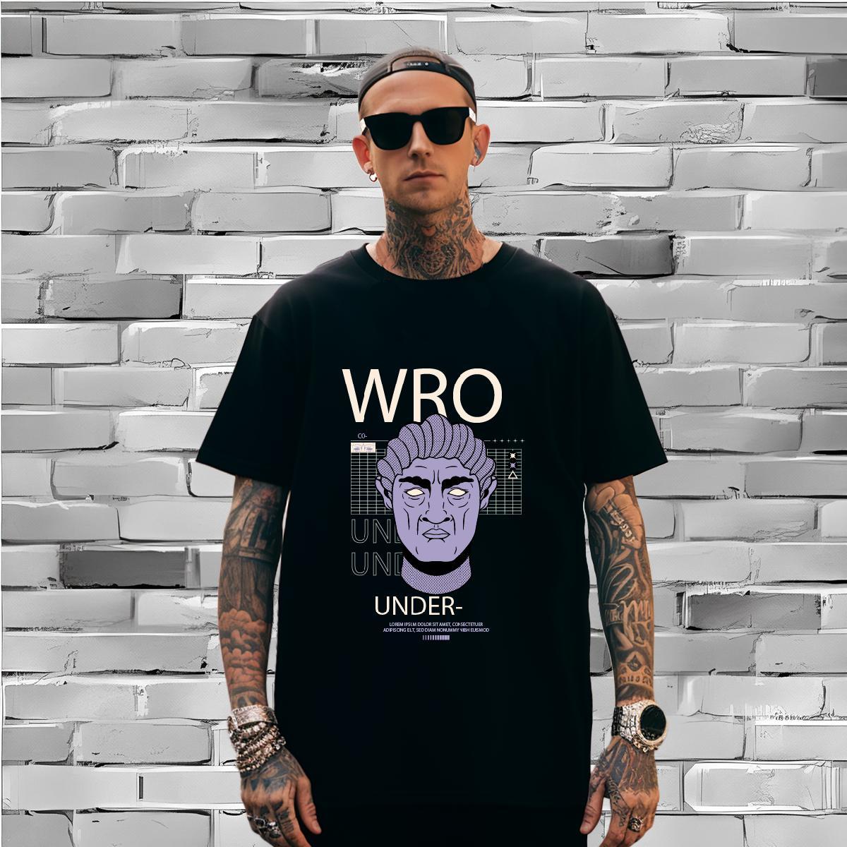 Comfortable western style T-Shirts for Men Street Wear Mens Tshirts 230g Pure Cotton Brand O Neck Short Sleeves Customized Tops Tees