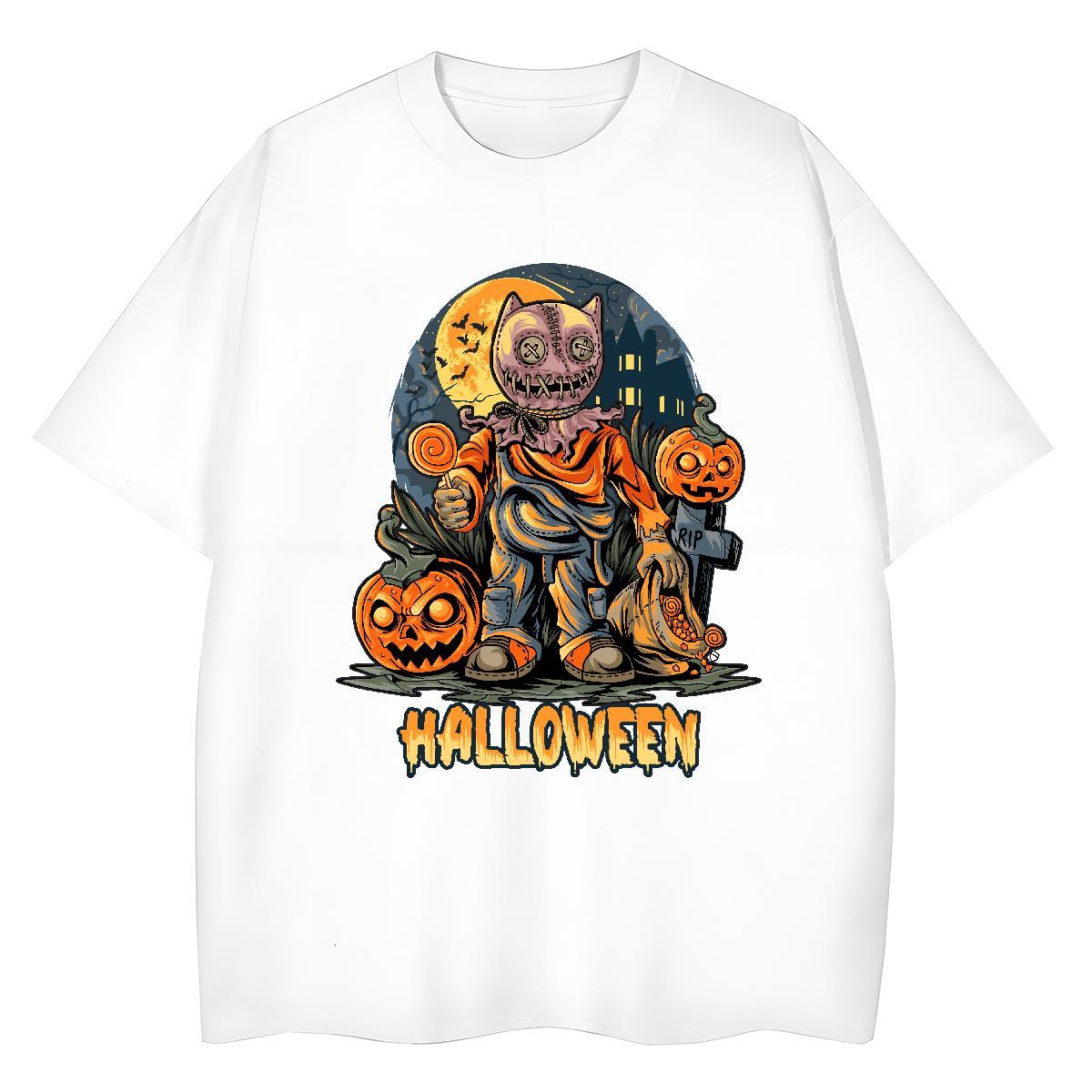 Comfortable Men T Shirts halloween Round Neck Short Sleeve Sport Oversized 230g 100% Cotton Mens Tshirts Fashion Polos