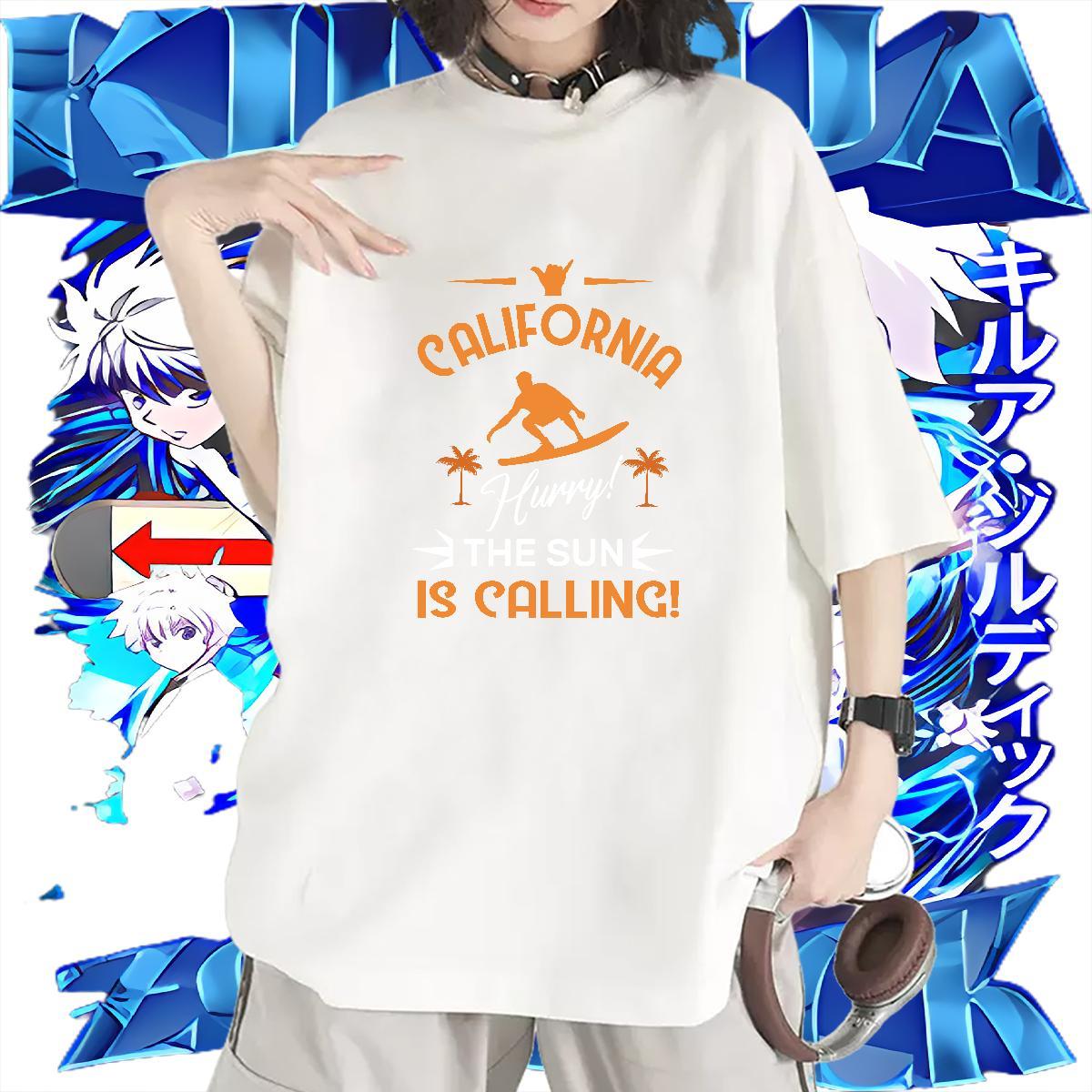 Factory Direct Couples T Shirts Street Casual Comfortable Wear Female 230g 100% Cotton wave Cartoon Anime T Shirts Women