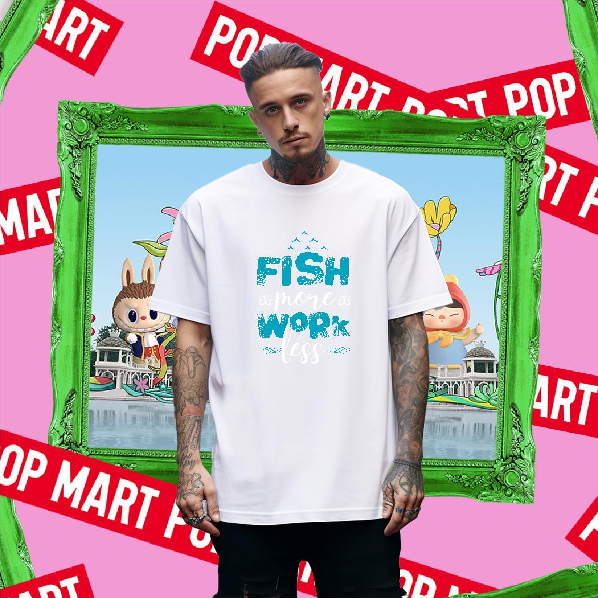 Wholesale fish 230g Pure Cotton Mens Tshirts Casual Beach Breathable Short Sleeve T-Shirts for Men Custom Custom Printed Tees Shirts