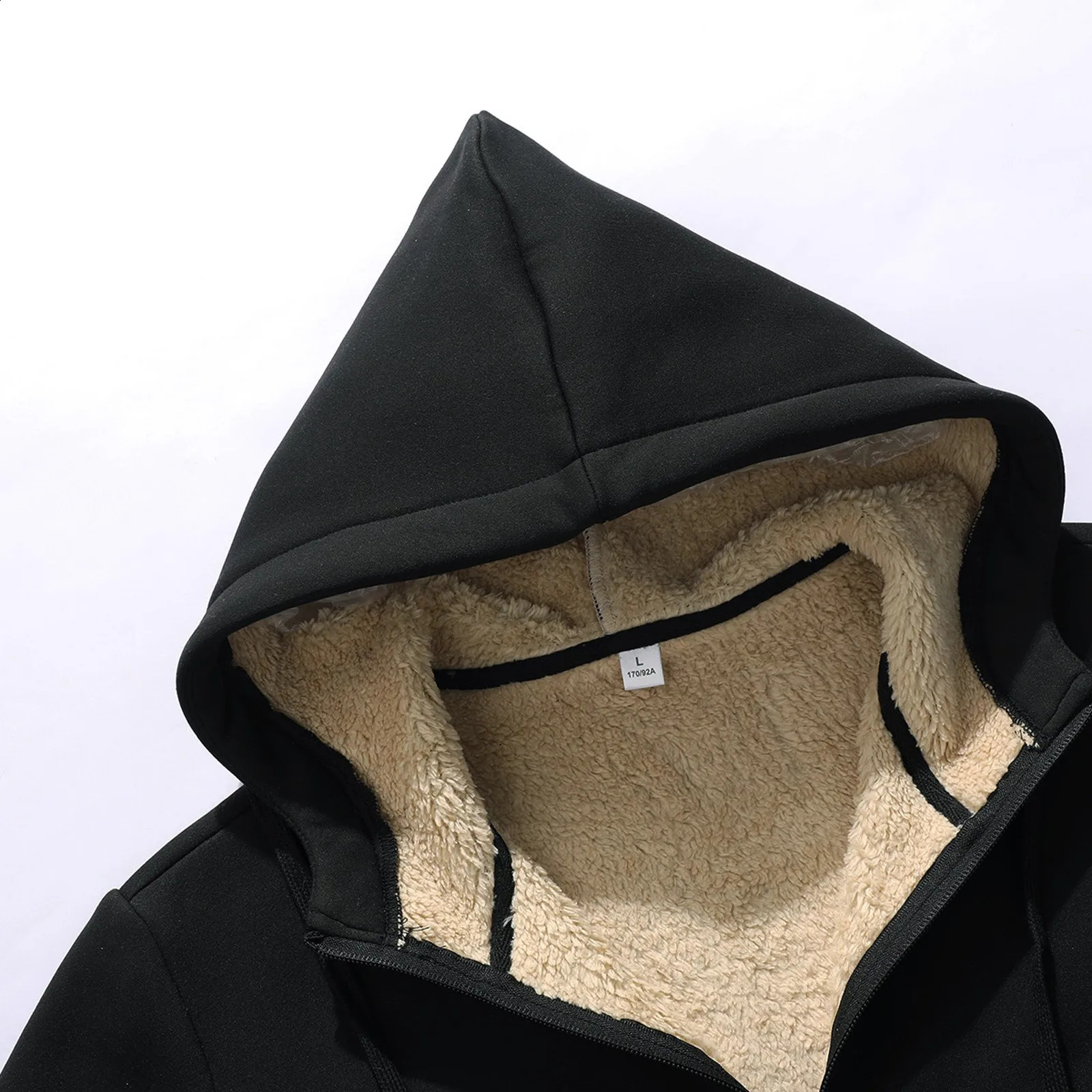 Tracksuit Men 2 Pieces Set Warm Fur Inside Sweatshirt Thicken Jacketpant Set Cardigan Winter Fleece Hood Male Hoodies Coat 240819