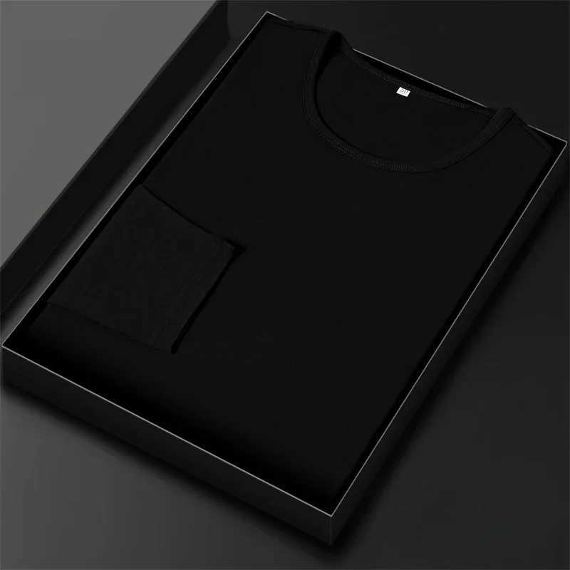 2024 Mens New Cotton Round Neck Long Sleeved T-shirt Summer Comfortable TopXJ240819