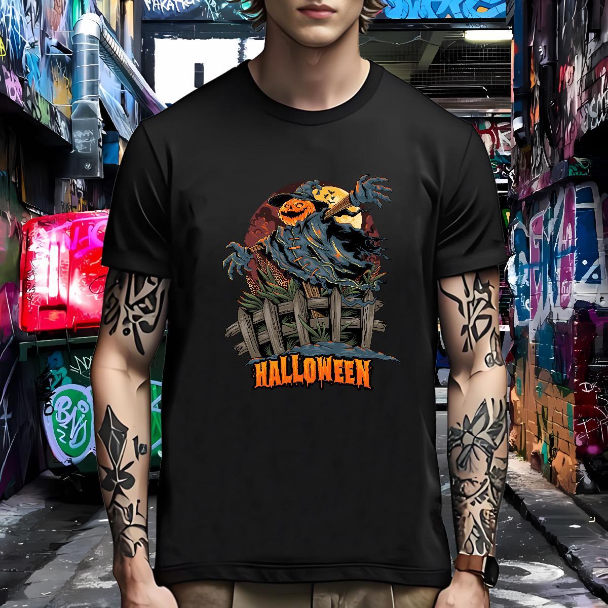 Brand T-Shirts scarecrow Short Sleeve O-Neck Sports Casual Anime 230g Cotton Men Clothes T-Shirt Casual New Wear