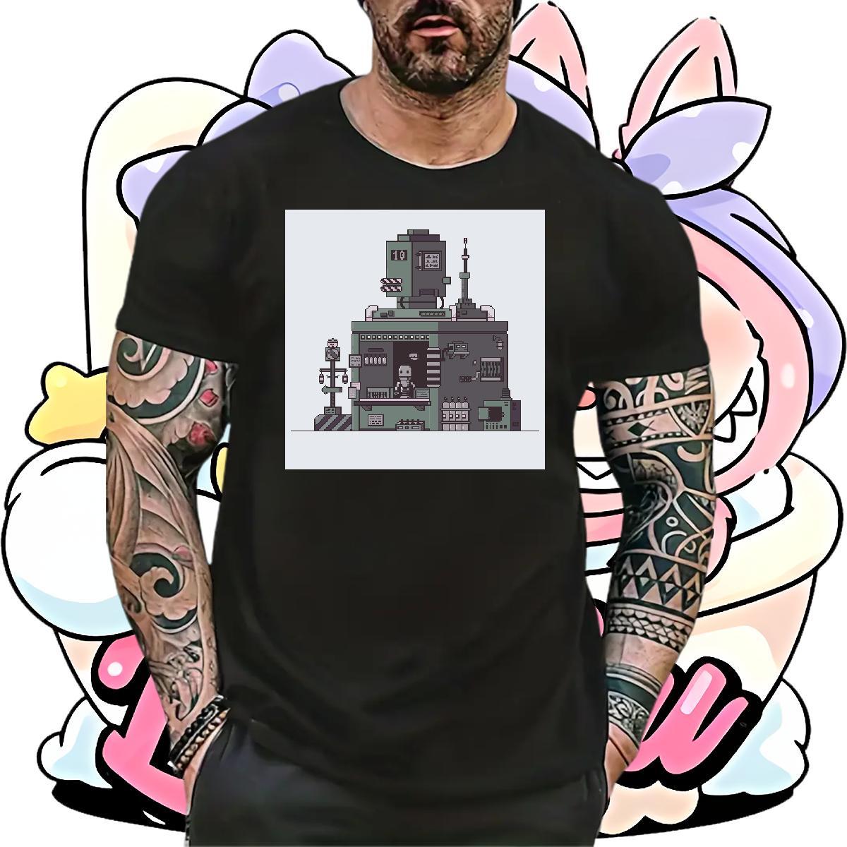 High Quality robot 100% Cotton 230g Tshirt for Man Woman Street Breathable Mens T Shirts Fashion Design Asian Size Clothings
