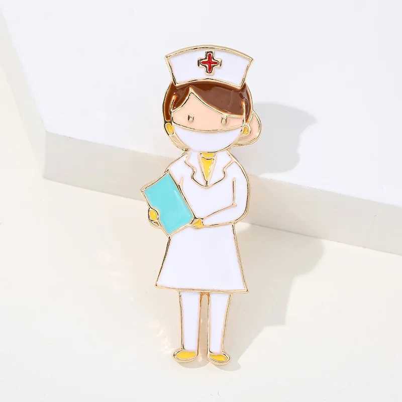 Cute enamel nurse shaped pin womens brooch fashionable jewelry medical doctor nurse student gift lapel brooch badge gift W240815