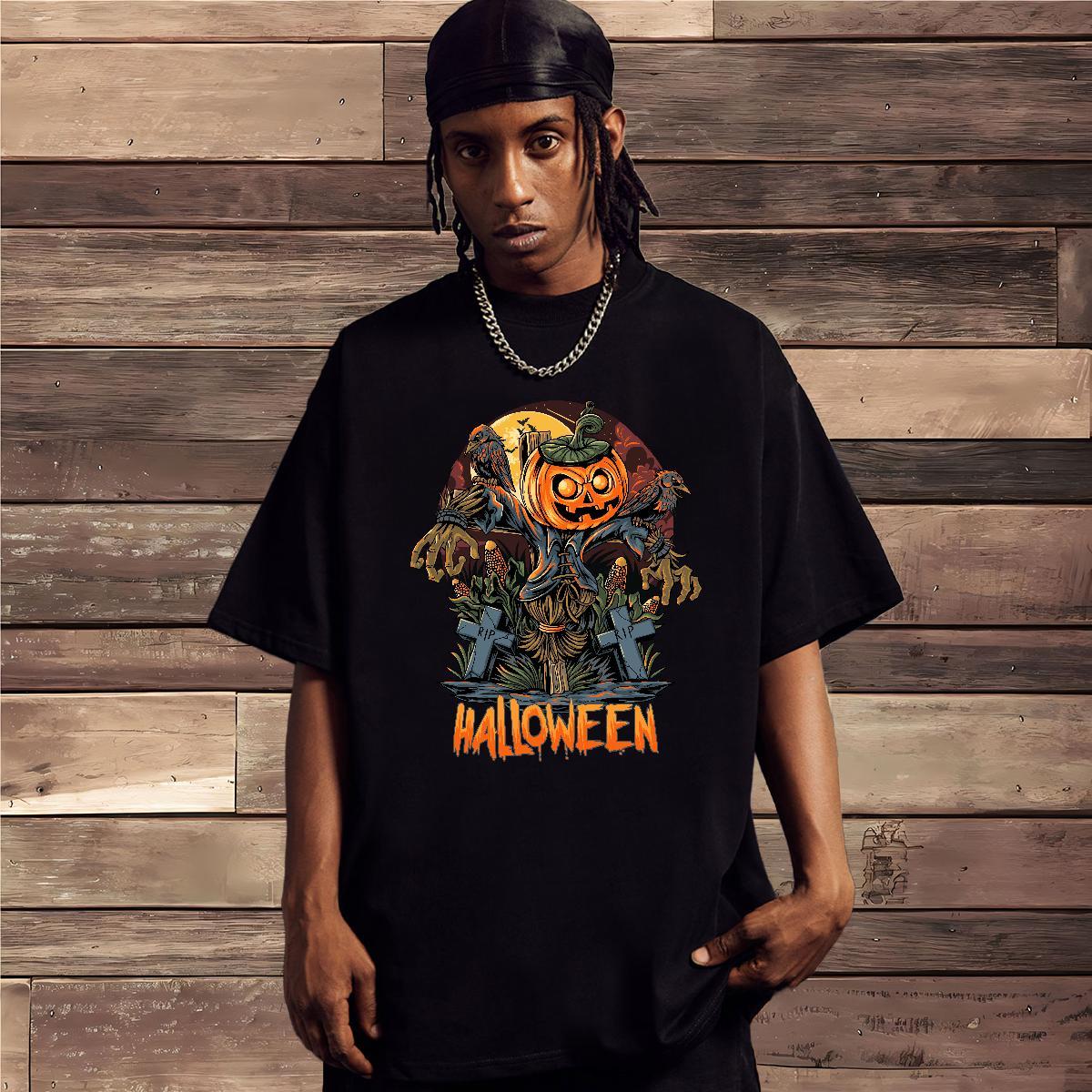 Free Shipping T-Shirts scary Breathable Short Sleeve Casual Oversized 3XL 4XL 230g Cotton Men Clothes T-Shirt 2024 Designer Tops Shirt