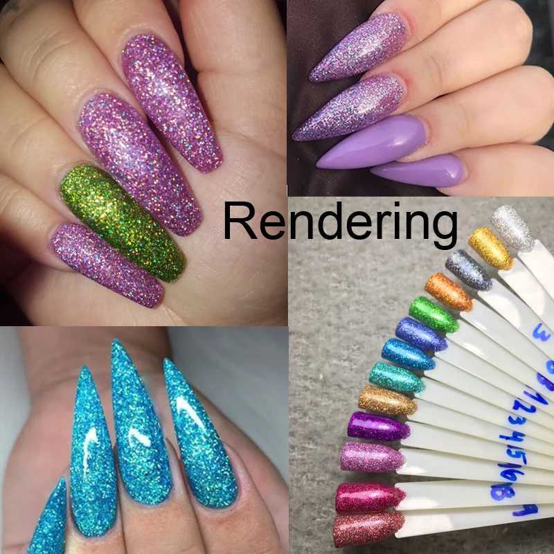 10ml Holographic Nail Art Glitter Powder Shiny Chrome Pigment Powder Laser Ultra Fine Glitter Nail Art Decorations AccessoriesXJ240815