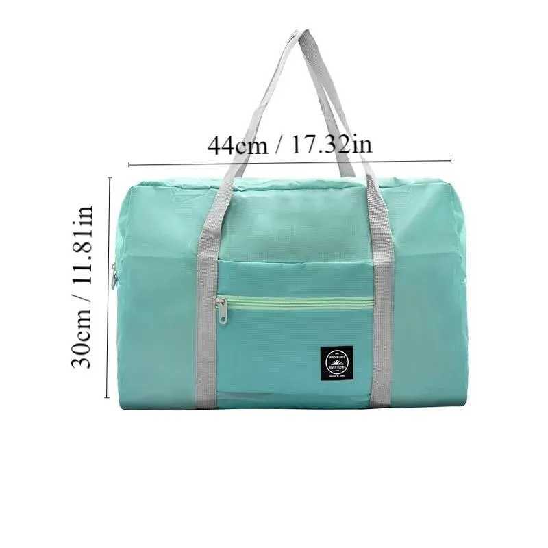 1Pc Red/Navy/Green Multifunctional Folding Travel Bag Single Shoulder Hand Luggage Bag Large Capacity Luggage Storage Waterproof CL240820