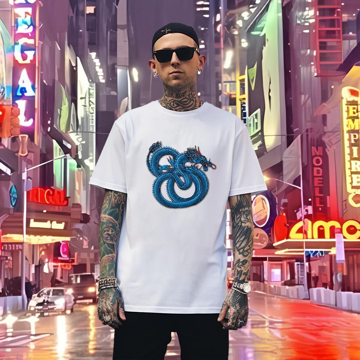 Mens T Shirts 100% Cotton 230g dragon Casual Pure Cotton Custom Big Size Men Tshirts 2024 Designer Popular Tees