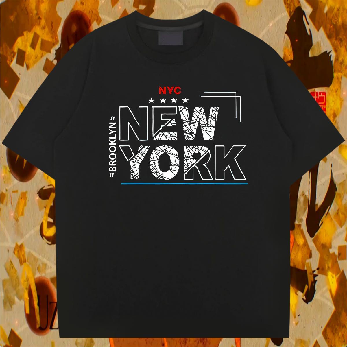 Unisex New York 230g Pure Cotton Tshirt for Man Woman Hip Hop Breathable Soft T Shirt For Man Classic Custom Big Size Clothes