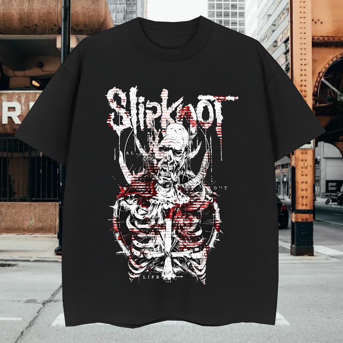Mens T Shirts 230g 100% Cotton scary Street Breathable Short Sleeve Custom Cartoon Couples T Shirts New Arrival Popular Tops Shirt