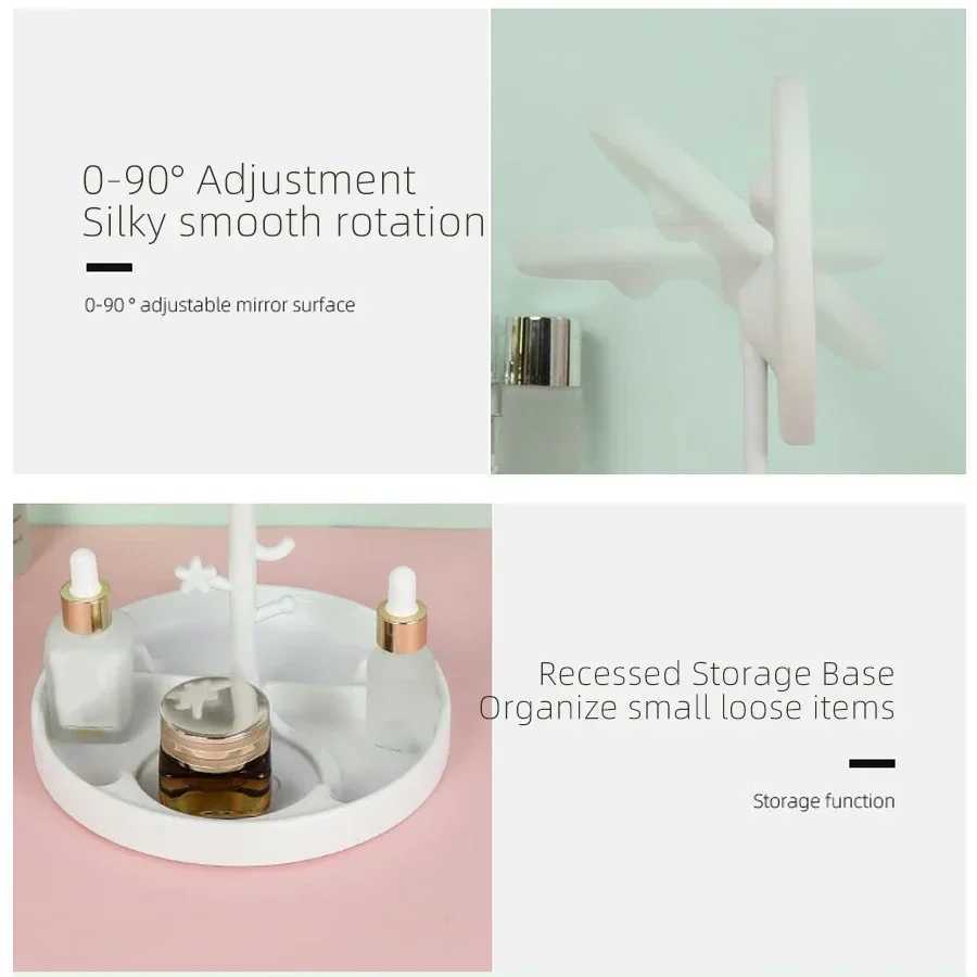 LED Makeup Mirror with Lamp Tabletype Internet Celebrity Filling Light Mirror Ins Style Dormitory Desktop Portable Vanity Mirror Y240819