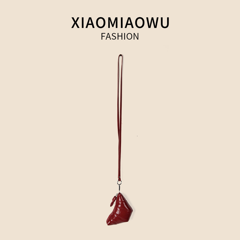 Summer solid color mini croissant trendy and flowing crossbody bag, women's niche high-end PU shoulder bag