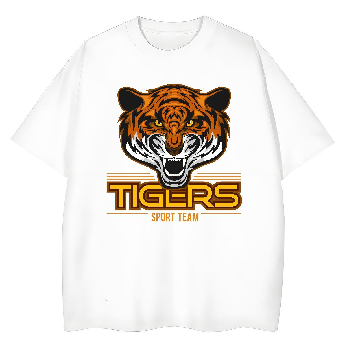 Classic Men T Shirts tiger Breathable Hip Hop Street Black Oversized 230g Cotton Tshirt for Man Woman New Arrival Tops