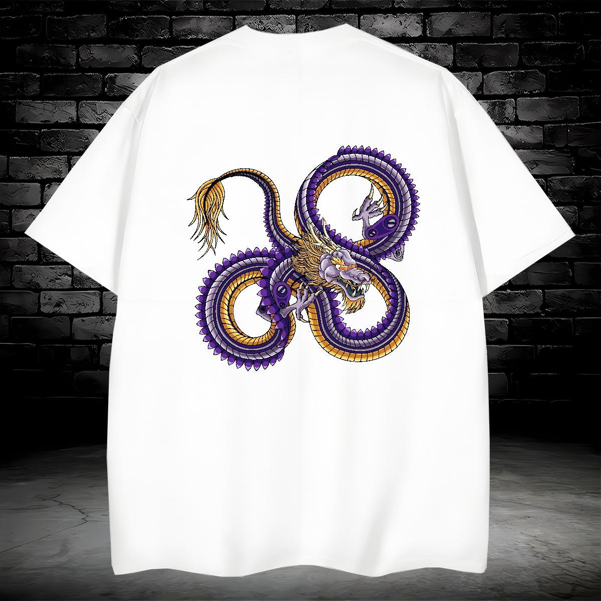 T Shirts Men 230g Pure Cotton dragon Daily Wear Crew Neck Breathable DIY Men Clothes T-Shirt Designer Fashion TOP Quality Tops Tees