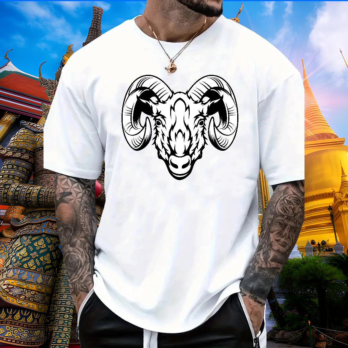Unisex Mens T Shirts sheep Crew Neck Hip Hop Street Plus Size Cartoon 230g 100% Cotton Couples T Shirts Brand Clothes