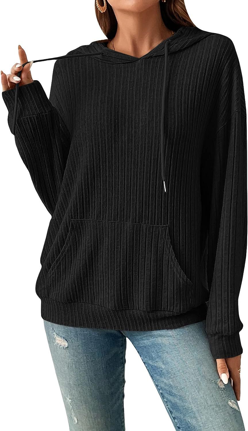 Fashionable Women's Autumn & Winter Knit Hoodie with Stand Up Collar - Loose Fit Top