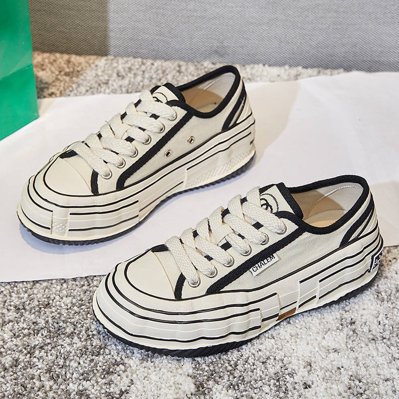 Ddmysports Igh Version Beggar New Spring Canvas Casual Versatile Genuine Leather Women S Flat Bottomed Small White Shoes For OUTDOOR