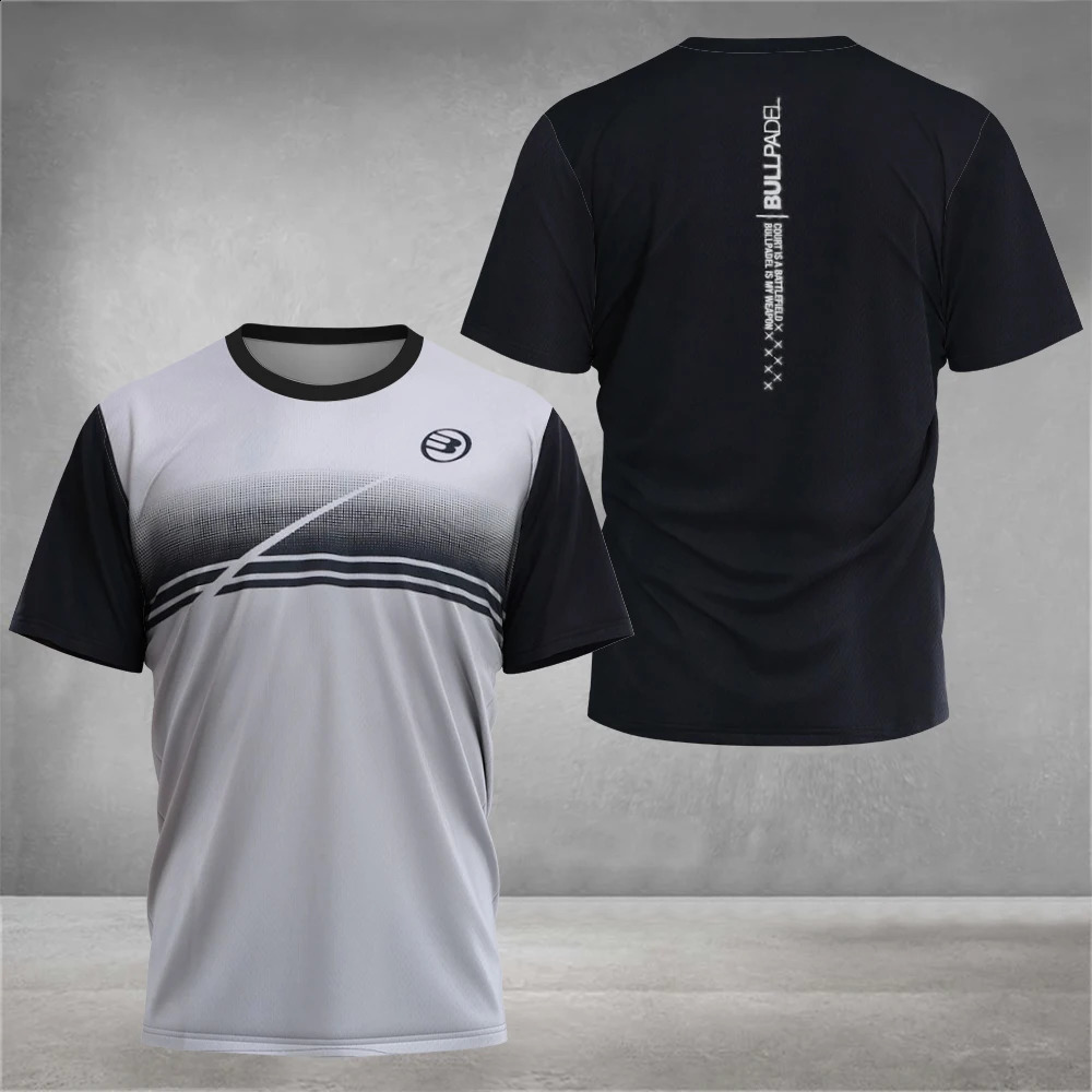 2024 Boutique Fashion Tennis Sports Short Sleeve Summer Mens Fitness Breathable Tshirt Padel Quick Drying Top 240820