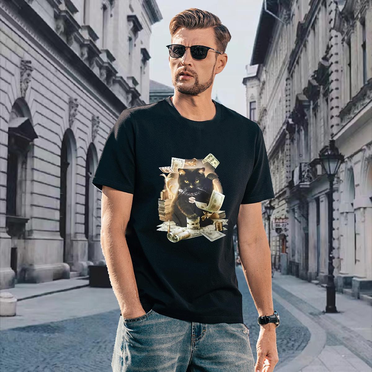 TOP Quality T Shirt For Man cat Breathable Outdoor Customized 100% Cotton 230g Mens Tshirts Designer Tops