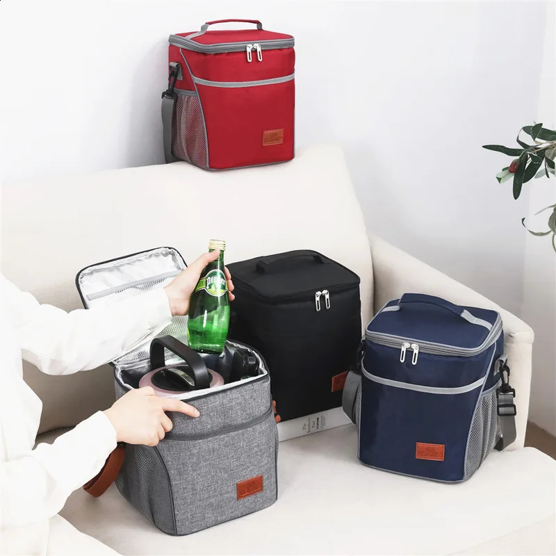 10L Heat preservation Refrigeration Bag Waterproof Foil Picnic Office Student Portable Thermal Camping Lunch Bag Dinner Ice Box 240819