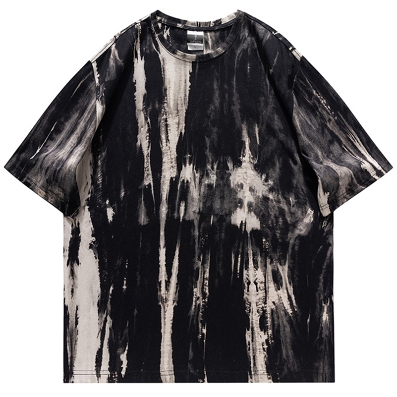 Men Harajuku Tie-dye T-shirt Summer Oversized Hip Hop T Shirt Y2K Streetwear Tee Top Short Sleeve Loose Tshirt 240819