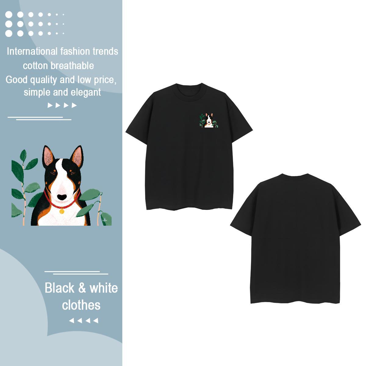 Custom Men Tops Tees dog Casual Beach 230g 100% Cotton Clothings Short Sleeve O-Neck Cool Design T-Shirts for Men DIY Logo Oversized