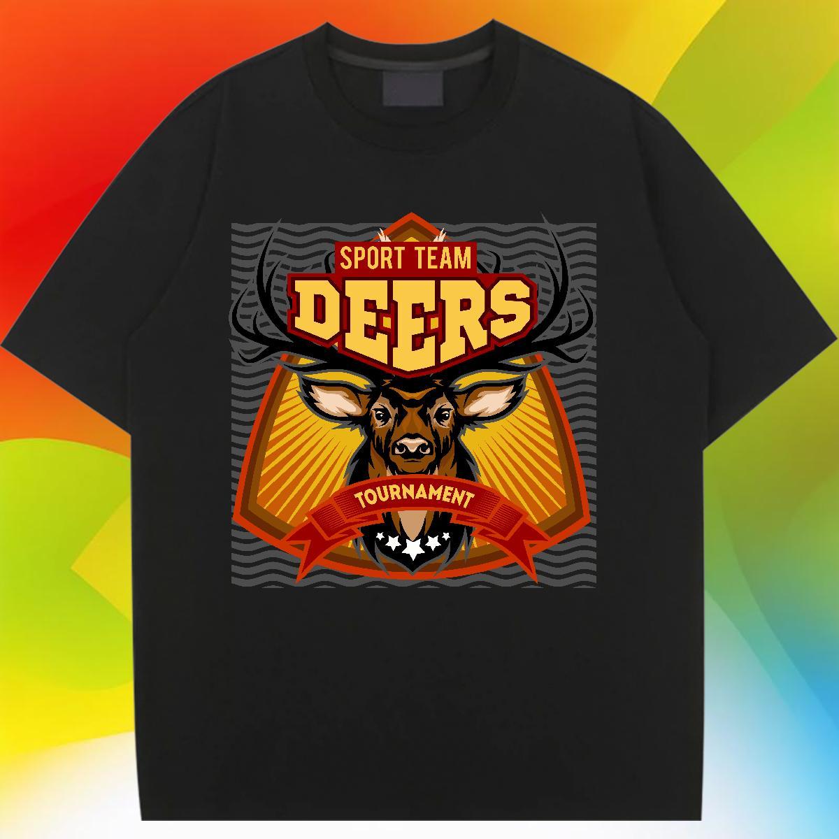 2024 Woman Tshirt High Street Hip Hop Breathable Soft Tops Comfortable 230g 100% Cotton deer Customized T-Shirts