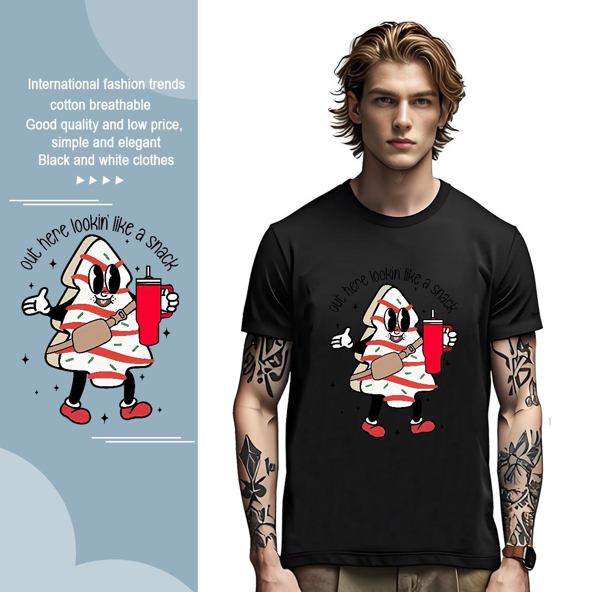 Mens T Shirts 100% Cotton 230g drink juice Casual Daily Wear Breathable Soft Custom Big Size Men Tops Tees Wholesale TOP Quality Top Tees