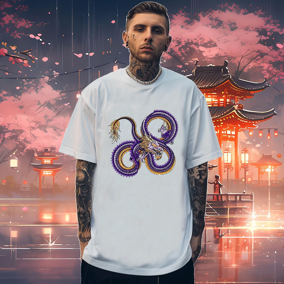 T shirt 100% Cotton 230g ferocity Summer Casual Round Neck Short Sleeve DIY Printed Men Tops Tees Fashion Brand Wear