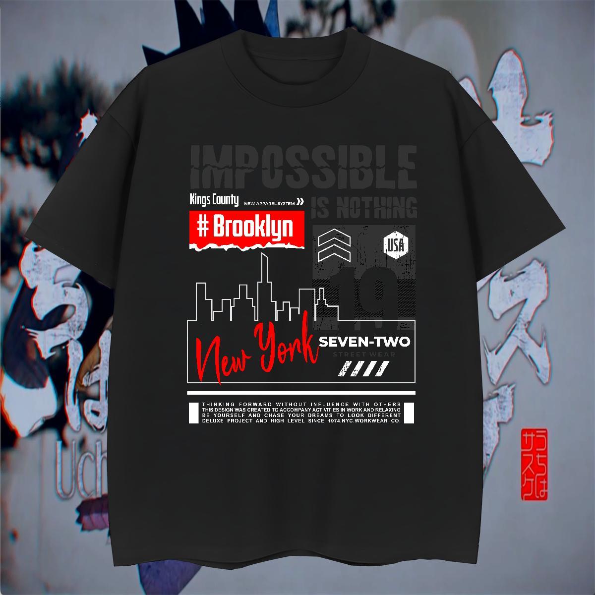 Free Shipping Men Tops Tees Street Casual 230g Pure Cotton Black White Breathable Crew Neck NEW YORK Men T Shirts Fashion Designer Clothings