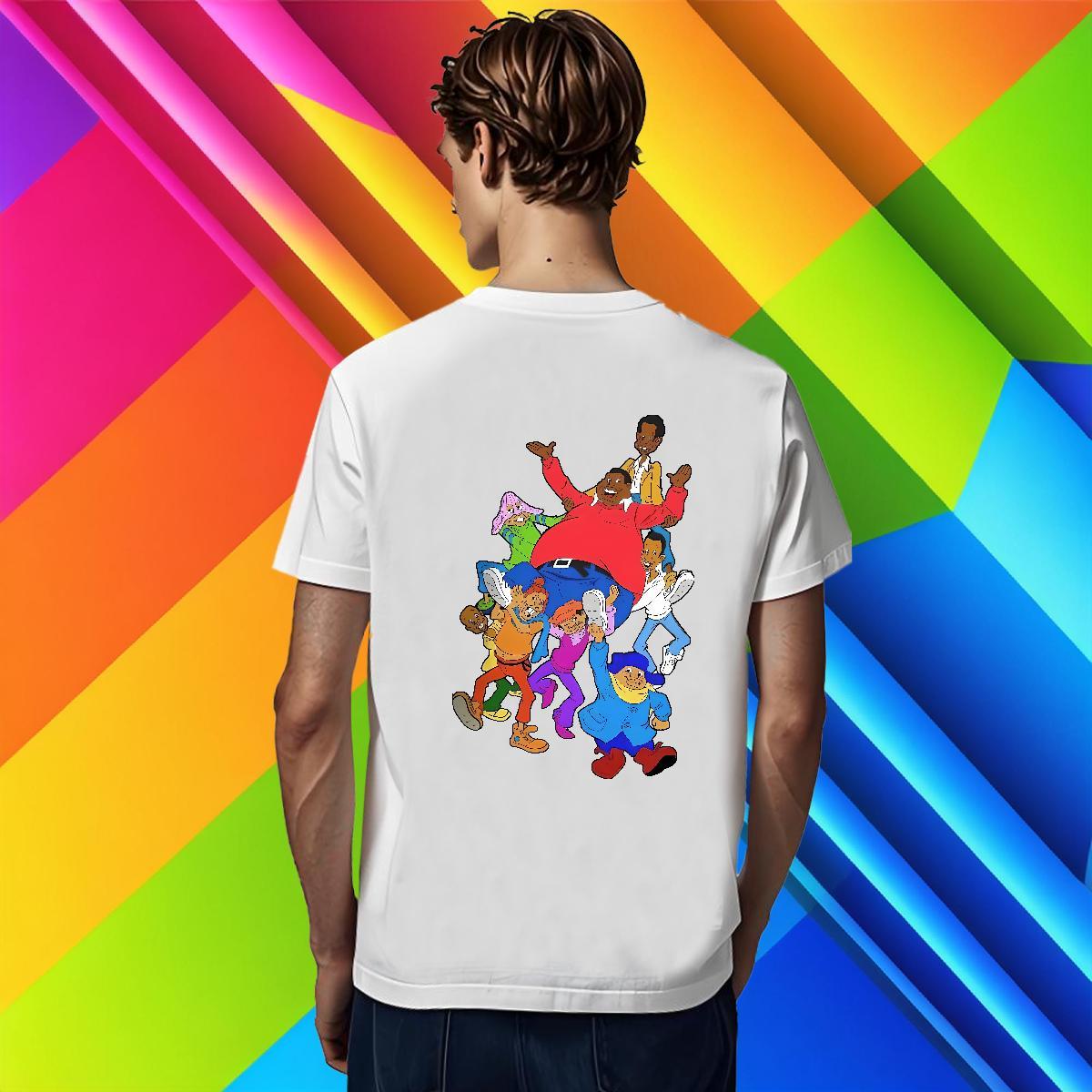 Men T Shirts 230g Pure Cotton cartoon Daily Wear Breathable Crew Neck Floral Print Tshirt for Man Woman Casual New Loose Fit Clothings