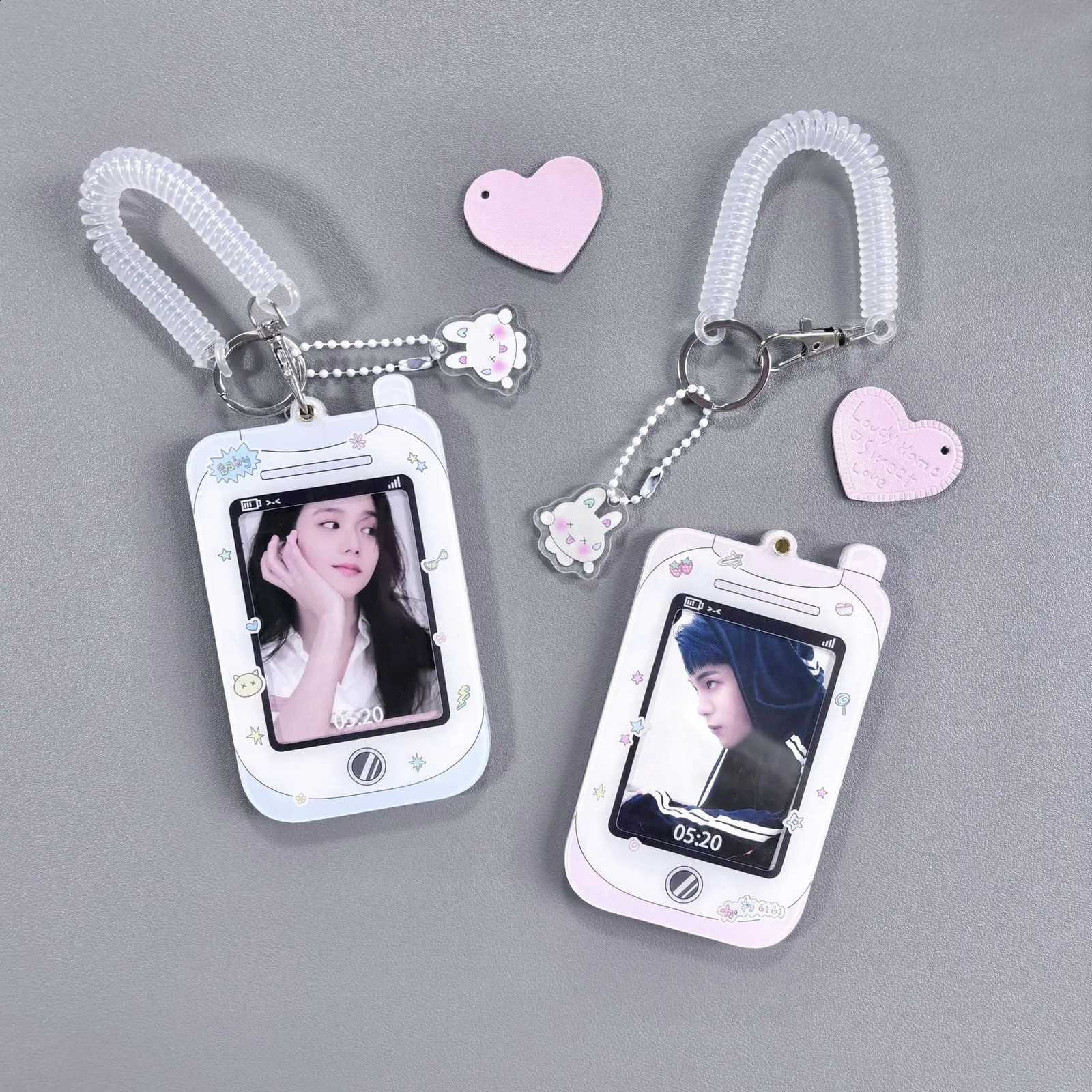 Y2k acrylic po card holder keychain INS Ins Idol decoration student ID badge girl 240820