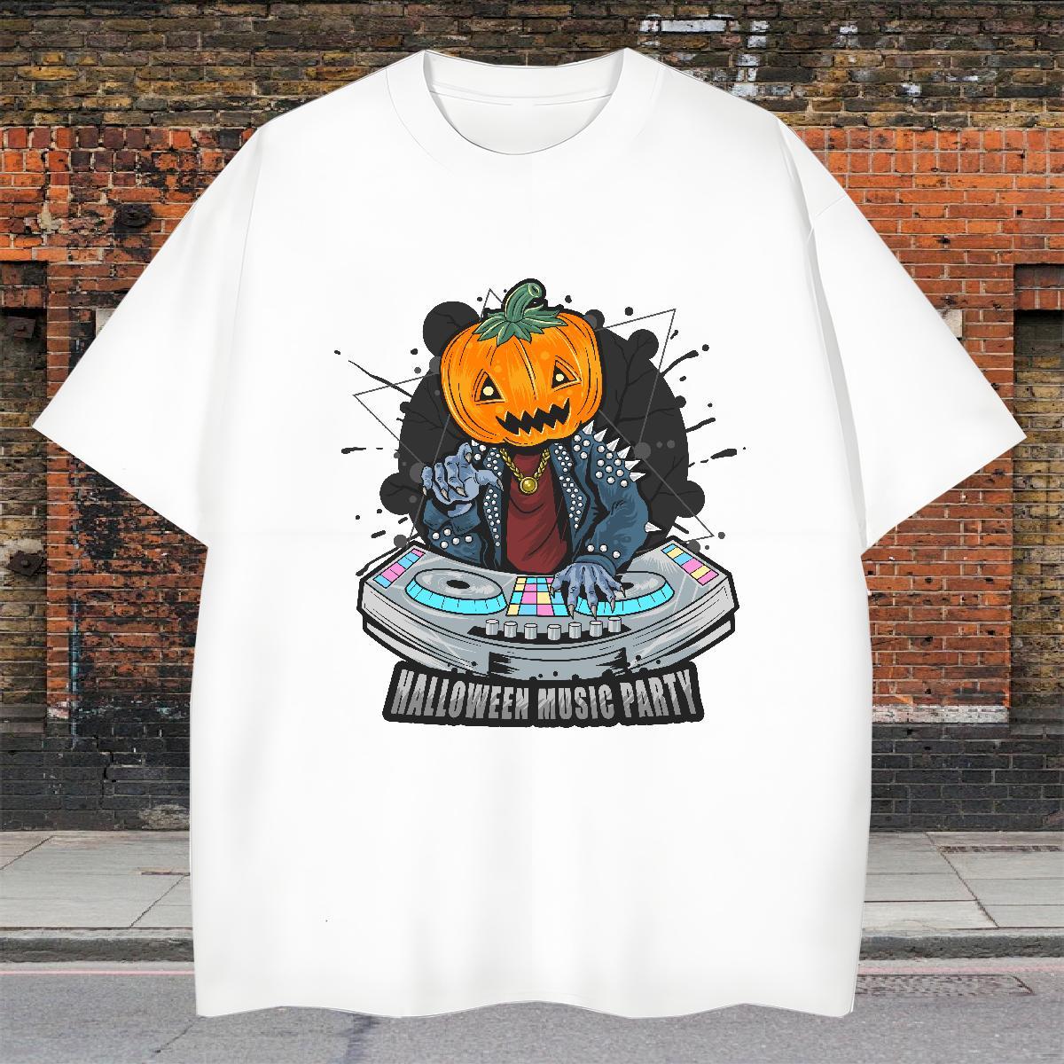 Factory Direct Tshirt for Man Woman halloween Hip Hop Street 230g 100% Cotton Tee Shirt O Neck Short Sleeves Brand Men T Shirts White Plus Size