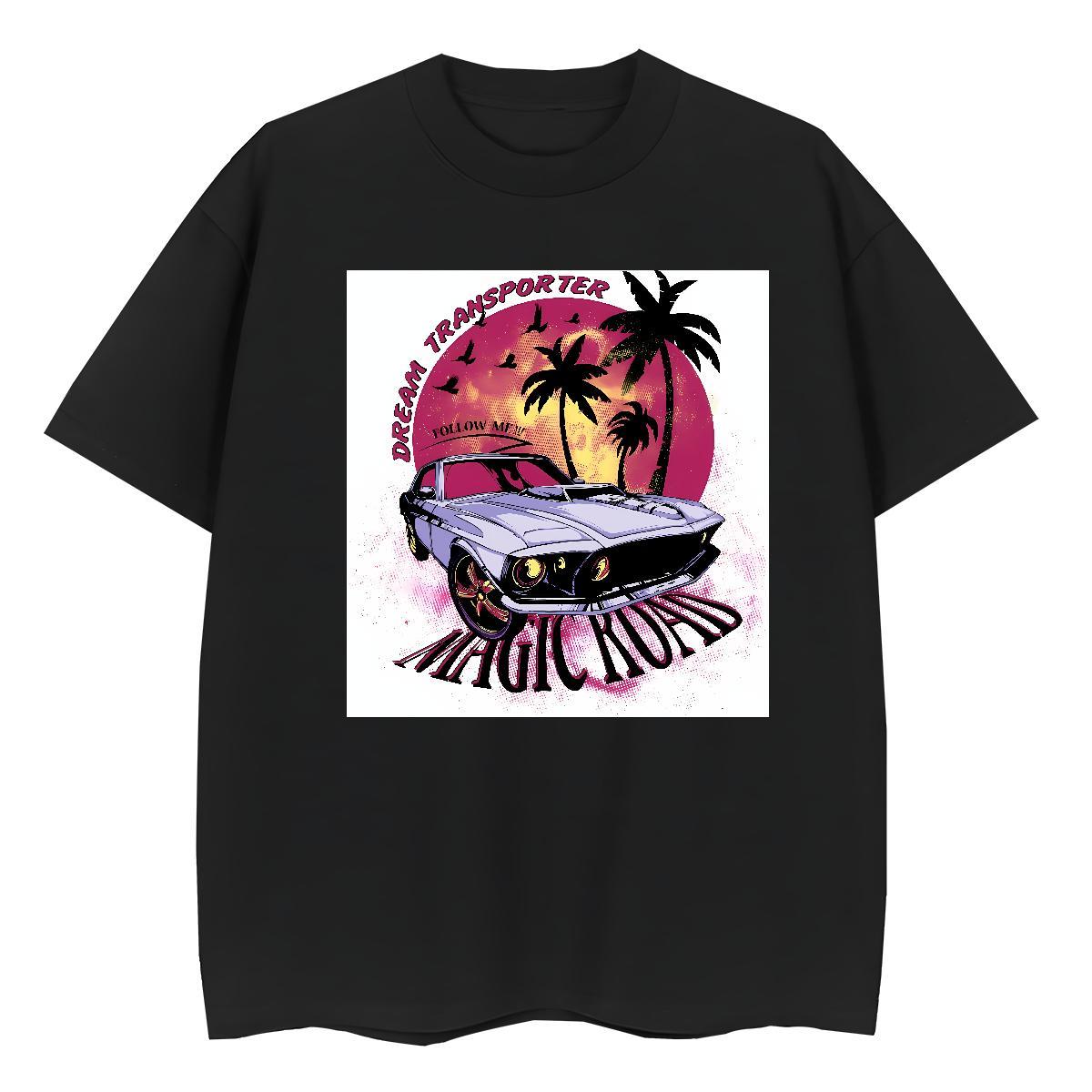 Unisex Men Clothes T-Shirt Sport 100% Cotton 230g Asian Size Round Neck Short Sleeve car Mens T Shirts New Designer Wear