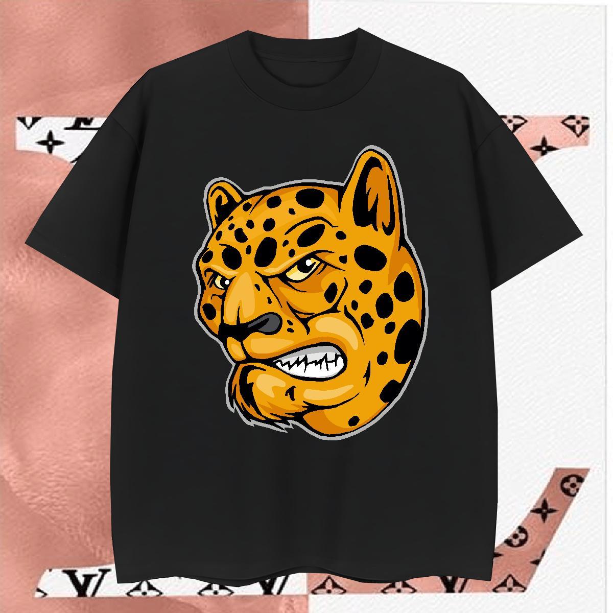 Wholesale Couples T Shirts leopard Hip Hop Street 230g 100% Cotton Tops Shirt Breathable Crew Neck Free Shipping Men T Shirts Custom Big Size
