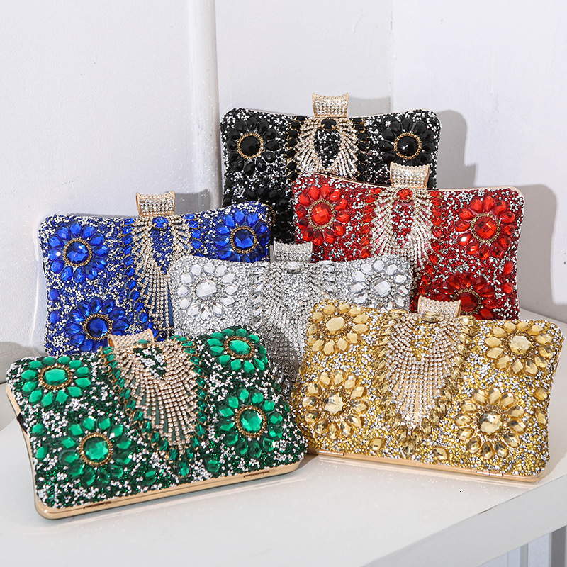 New Diamond Embedding Dinner Banquet Dress Crossbody Square Handheld Women's Small Bag