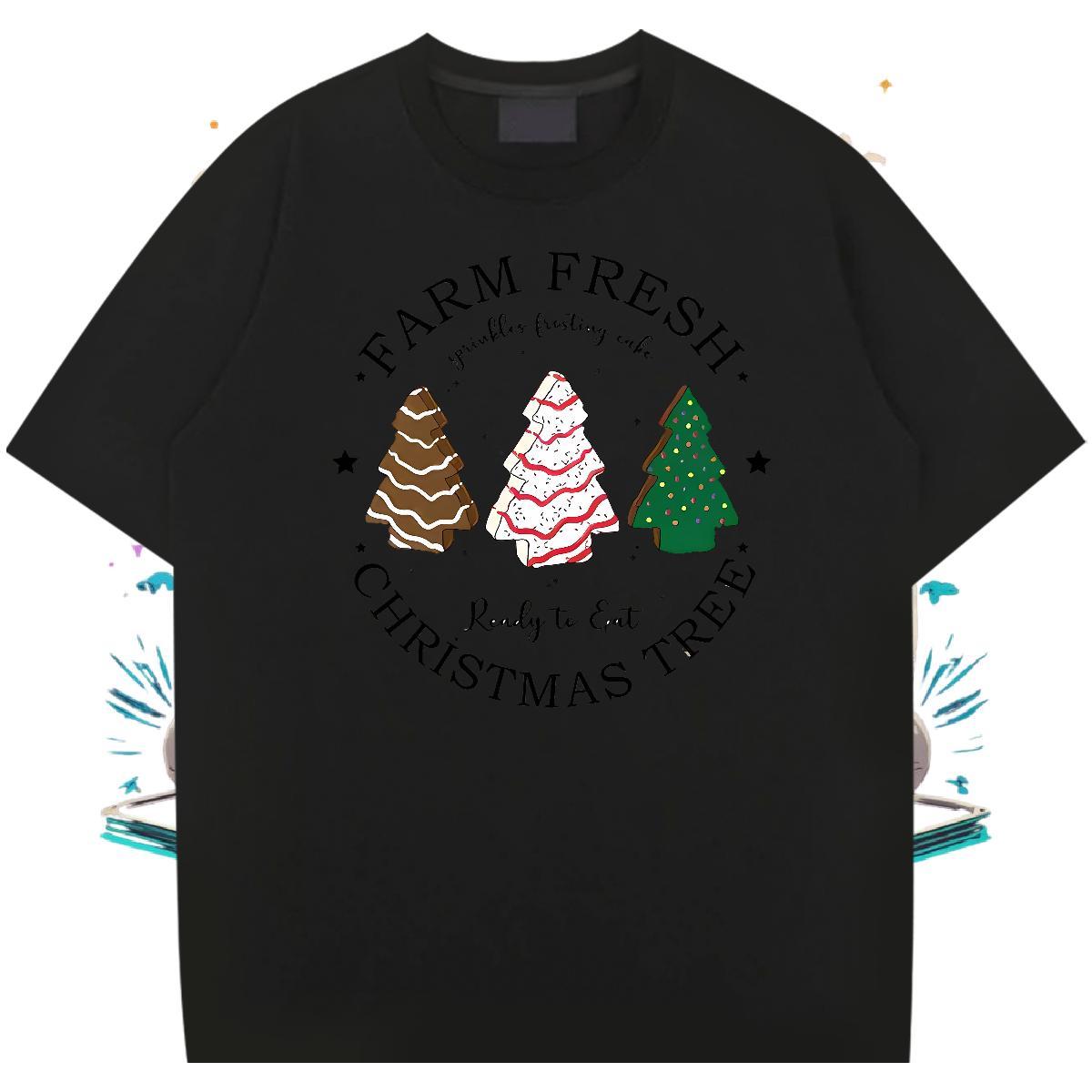 Free Shipping christmas trees Mens Tshirts 230g Pure Cotton T shirt Oversized 4XL Street wear Hip Hop Crew Neck Breathable Loose Fit Tee Shirt