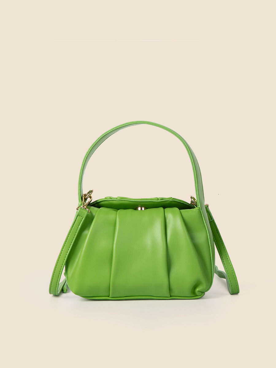 2024 New Folded Cloud Soft PU Fashionable Handheld Small Square Bag, Unique and High end Single Shoulder Crossbody Bag