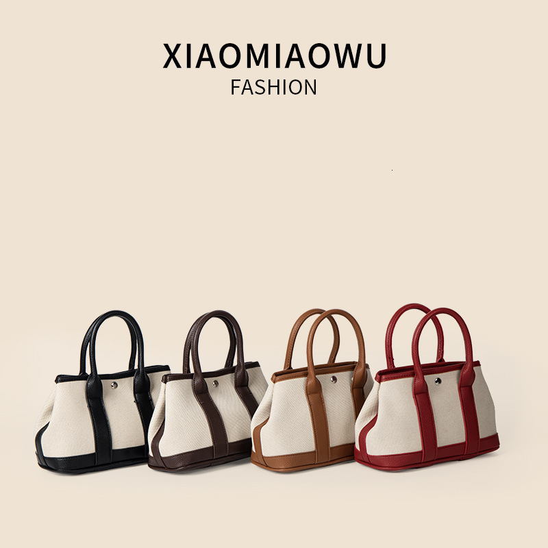 Minimally artistic versatile crossbody canvas shoulder bag, niche summer light luxury high-end women's hand-held vegetable basket bag