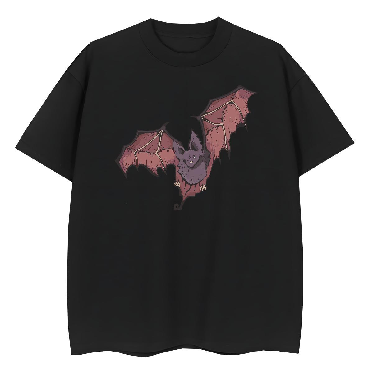 2024 DIY Tshirt for Man Woman bat Daily Wear 230g Pure Cotton Clothings Short Sleeve O-Neck Loose Mens T Shirts Skull