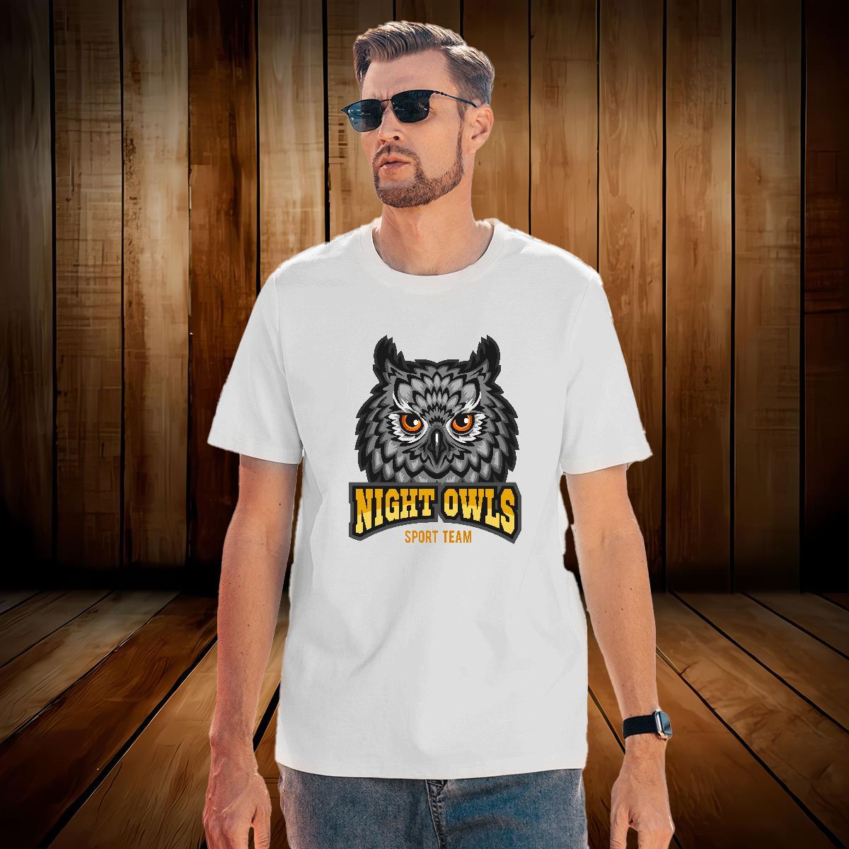 Brand Men Tshirts owl Hip Hop Street 100% Cotton 230g Tees Pure Cotton Unisex T-Shirts Customized Print