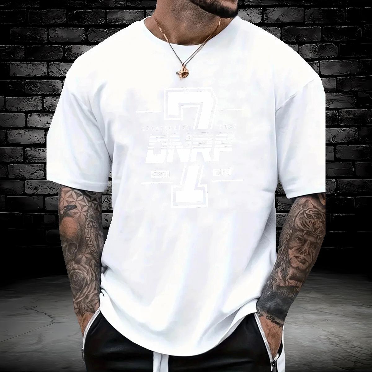 Popular letter 100% Cotton 230g Men Clothes T-Shirt Summer Casual O-Neck Short Sleeve T Shirt For Man New Designer Anime Tops